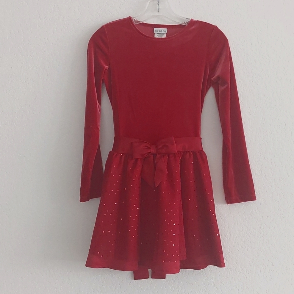 GEORGE Elegant Red Velvet Kids Dress NWOT